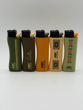 Mountain Khakis Outdoor Assorted Green, Brown, Orange, Cream Lighters (Set of 5)